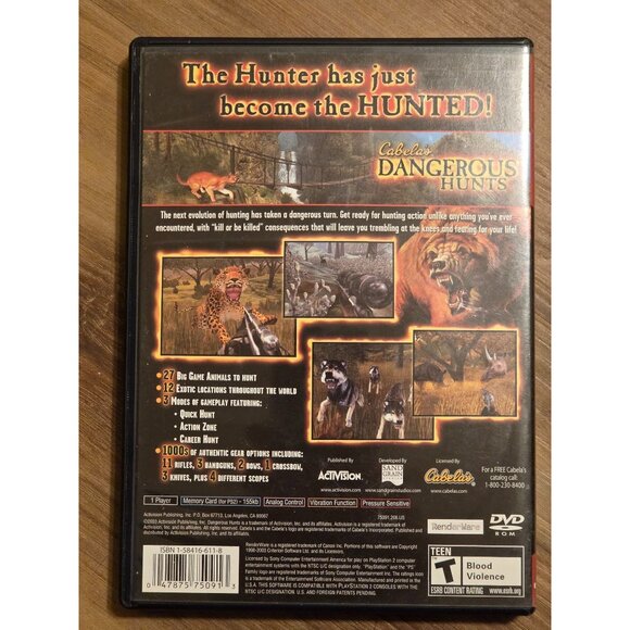 Cabela's Dangerous Hunts PS2 PlayStation 2 Hunting Game Complete With Manual - Picture 5 of 5